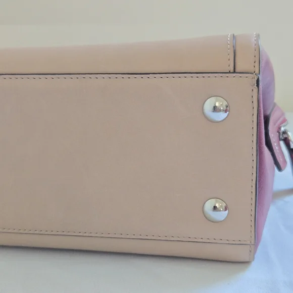 Coach Handbag Legacy Chelsea Tan/Red Classic Leather Tassel Boho Chic Satchel - Picture 11 of 16